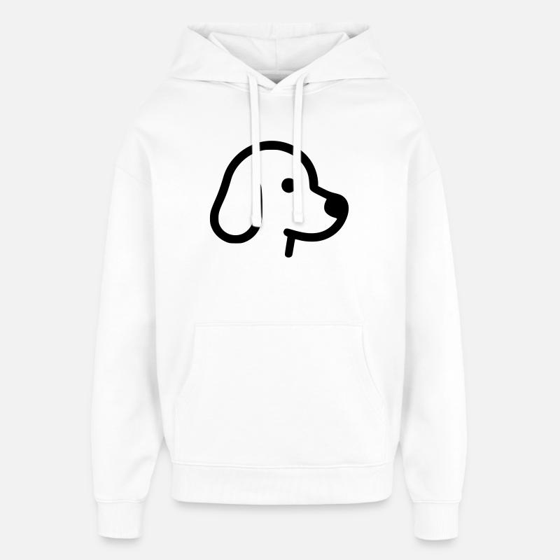 Chien mignon - contour, silhouette - Sweat à capuche unisexe Stanley/Stella Oversized - blanc