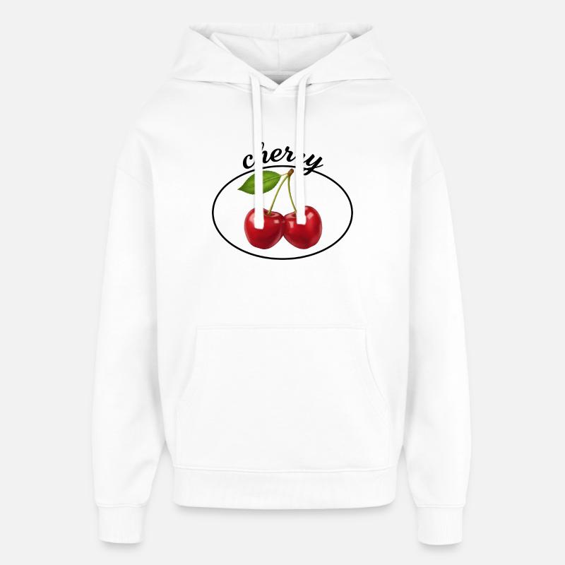 Emblème Duo Cerise - Sweat à capuche unisexe Stanley/Stella Oversized - blanc