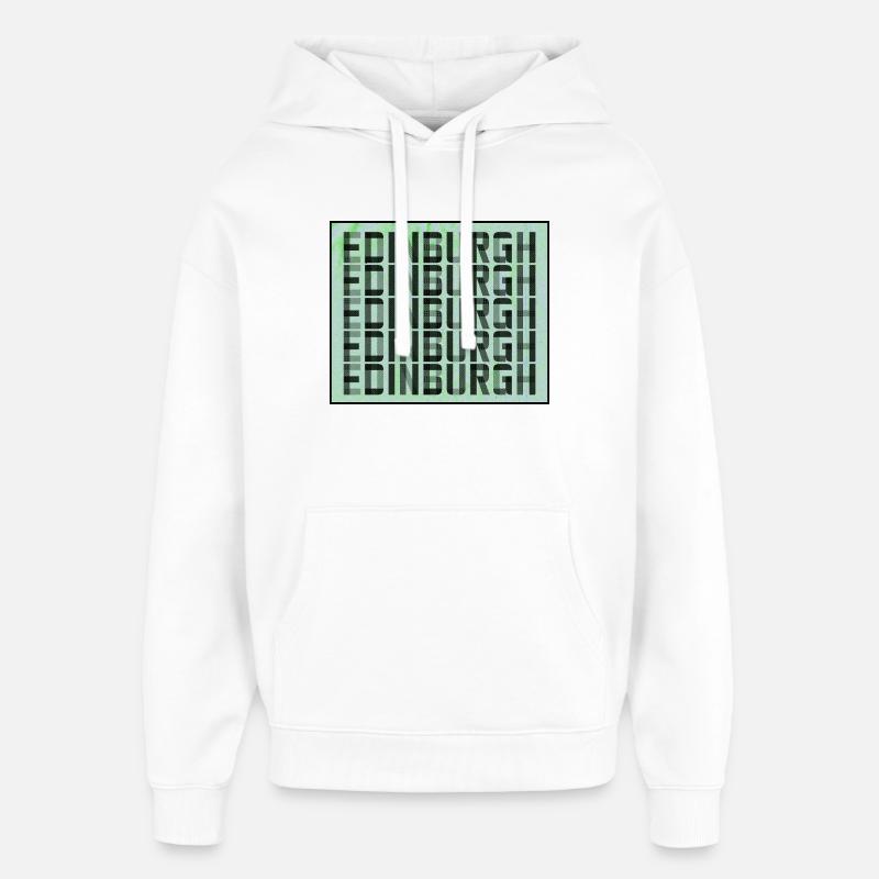 Motif de grille d’Édimbourg - Sweat à capuche unisexe Stanley/Stella Oversized - blanc