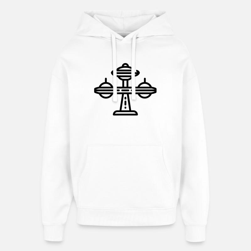 station spatiale - Sweat à capuche unisexe Stanley/Stella Oversized - blanc