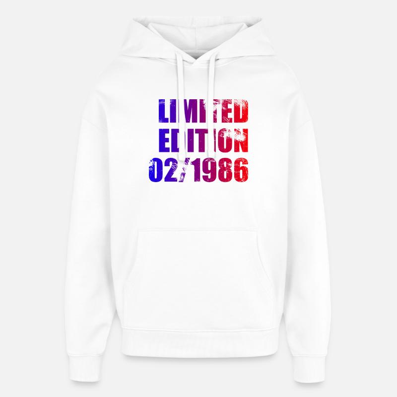 40e anniversaire Édition Limitée 02/1986 - Sweat à capuche unisexe Stanley/Stella Oversized - blanc