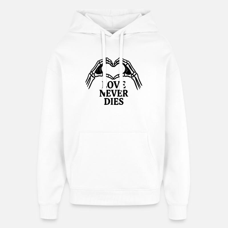 L'amour ne meurt jamais - Sweat à capuche unisexe Stanley/Stella Oversized - blanc