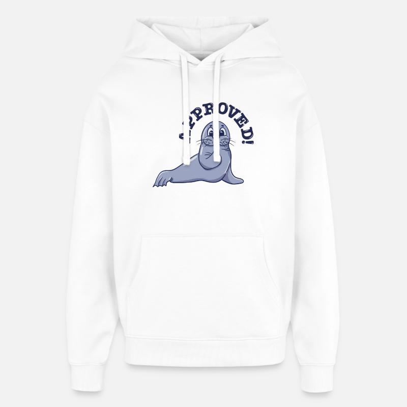 Approbation du dessin animé Pouce levé - Sweat à capuche unisexe Stanley/Stella Oversized - blanc