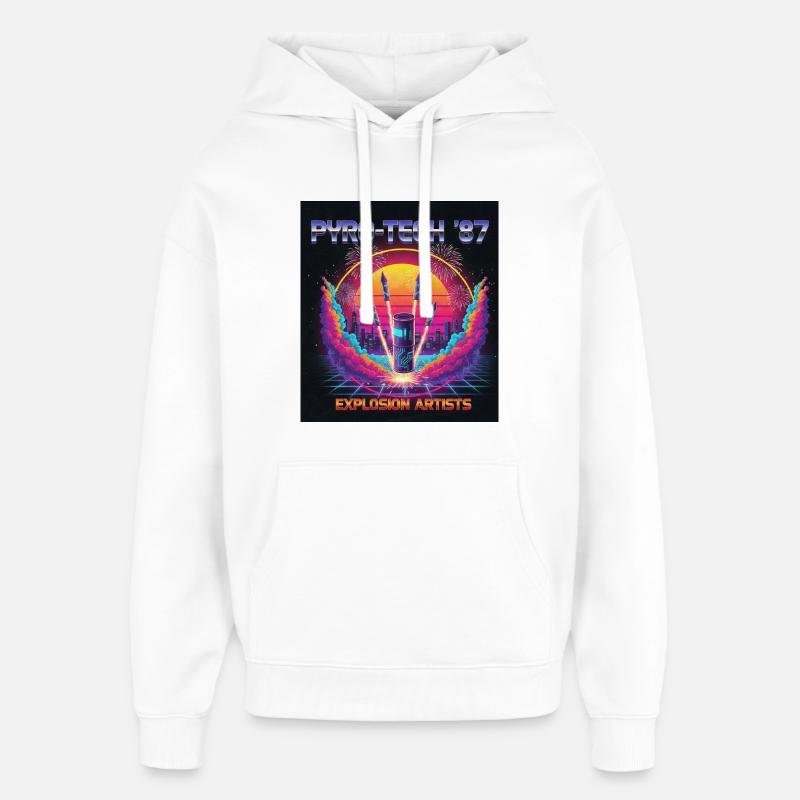 Cyber Pyro - Sweat à capuche unisexe Stanley/Stella Oversized - blanc