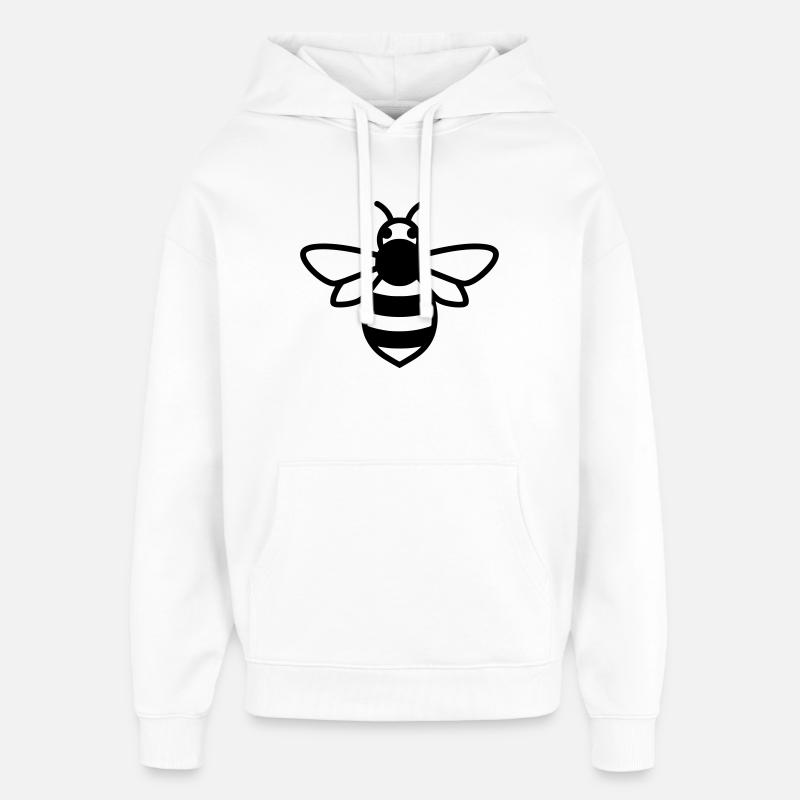 Dessin du contour de l’abeille - Sweat à capuche unisexe Stanley/Stella Oversized - blanc