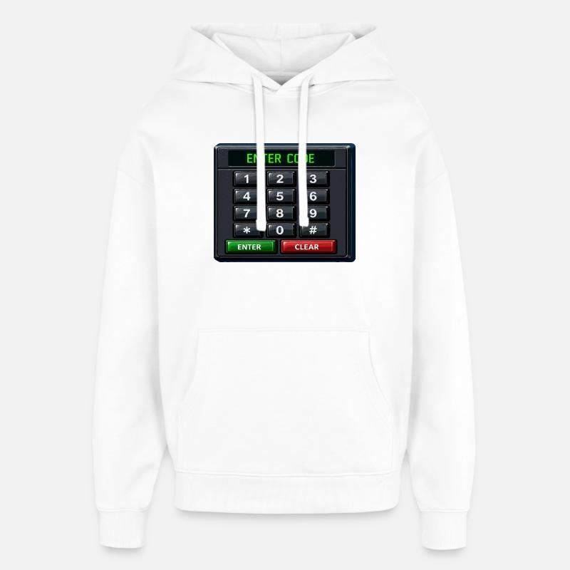Entrée du code Clavier néon - Sweat à capuche unisexe Stanley/Stella Oversized - blanc