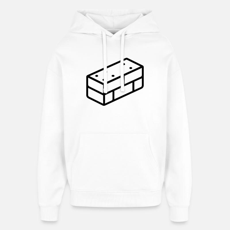 brique - Sweat à capuche unisexe Stanley/Stella Oversized - blanc
