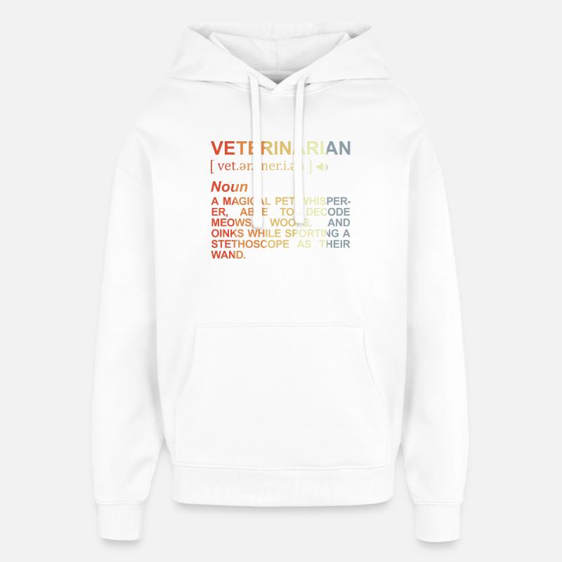 Signification vétérinaire - Sweat à capuche unisexe Stanley/Stella Oversized - blanc
