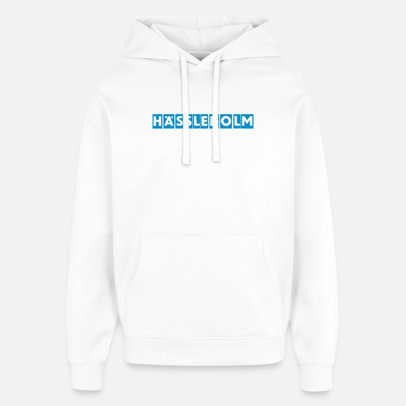 Blocs néon de Hässleholm - Sweat à capuche unisexe Stanley/Stella Oversized - blanc