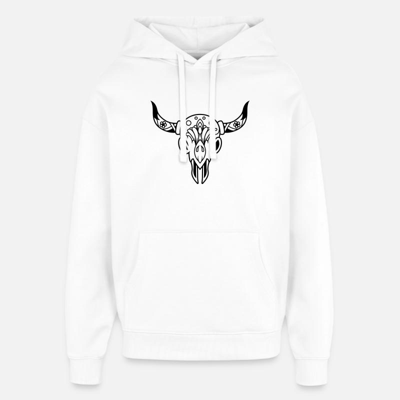 Schädel mit Hörnern - Oversized Unisex Hoodie von Stanley/Stella - Weiß