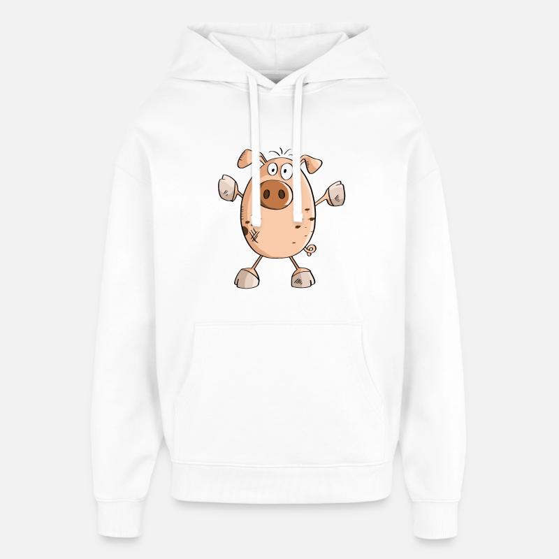 Porcs-cochons de Saustarkes - sanglier - Bache - Sweat à capuche unisexe Stanley/Stella Oversized - blanc