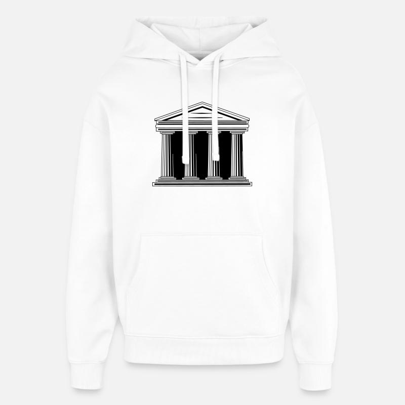Logo du palais de justice - Sweat à capuche unisexe Stanley/Stella Oversized - blanc