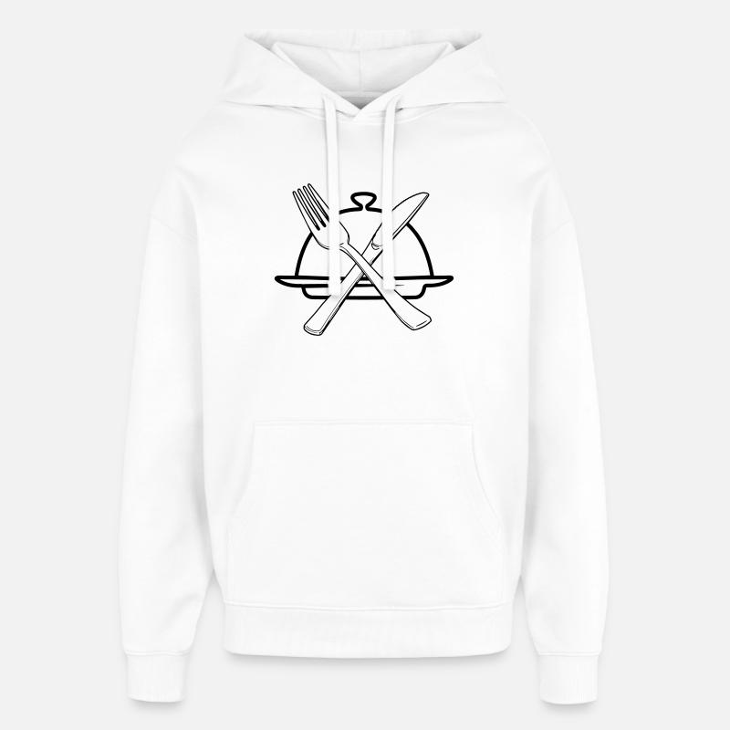 Transparente Schüssel mit Messer und Gabel - Oversized Unisex Hoodie von Stanley/Stella - Weiß