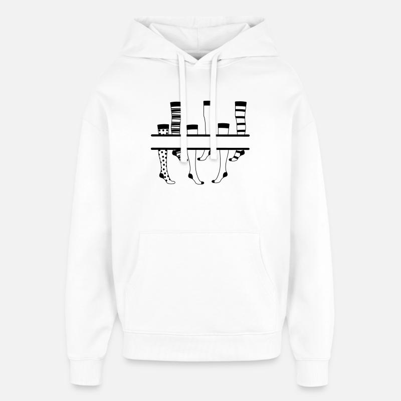 Logo des collants - Sweat à capuche unisexe Stanley/Stella Oversized - blanc