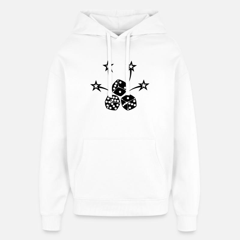Dés avec des étoiles - Sweat à capuche unisexe Stanley/Stella Oversized - blanc