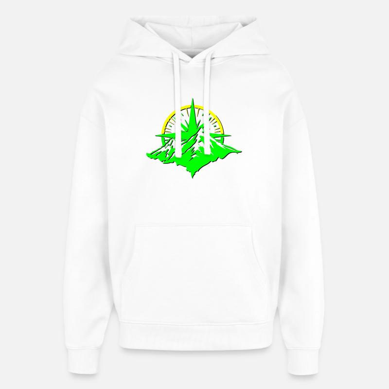 Compass With Mountain Silhouette - Oversized Unisex Hoodie von Stanley/Stella - Weiß