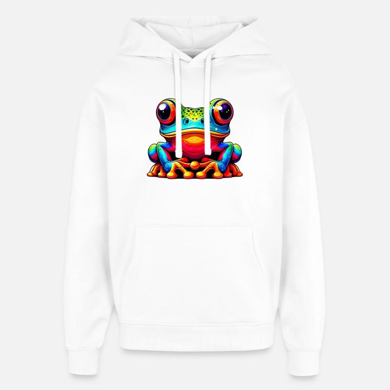 Frø - Hættetrøje unisex Stanley/Stella Oversized - hvid