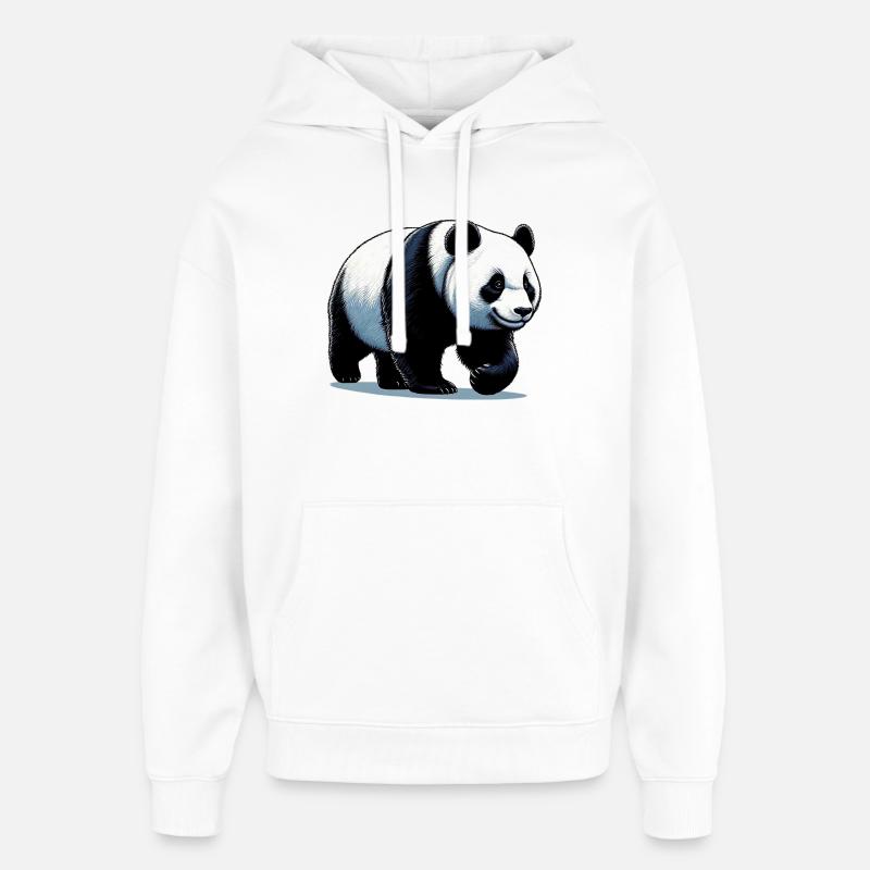 Panda - Sweat à capuche unisexe Stanley/Stella Oversized - blanc