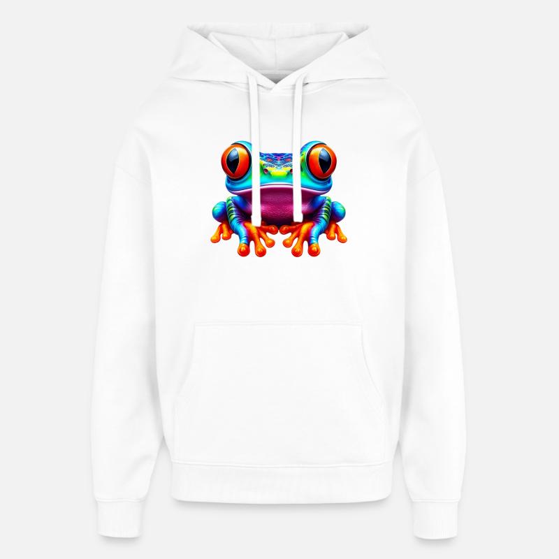 Grenouille - Sweat à capuche unisexe Stanley/Stella Oversized - blanc