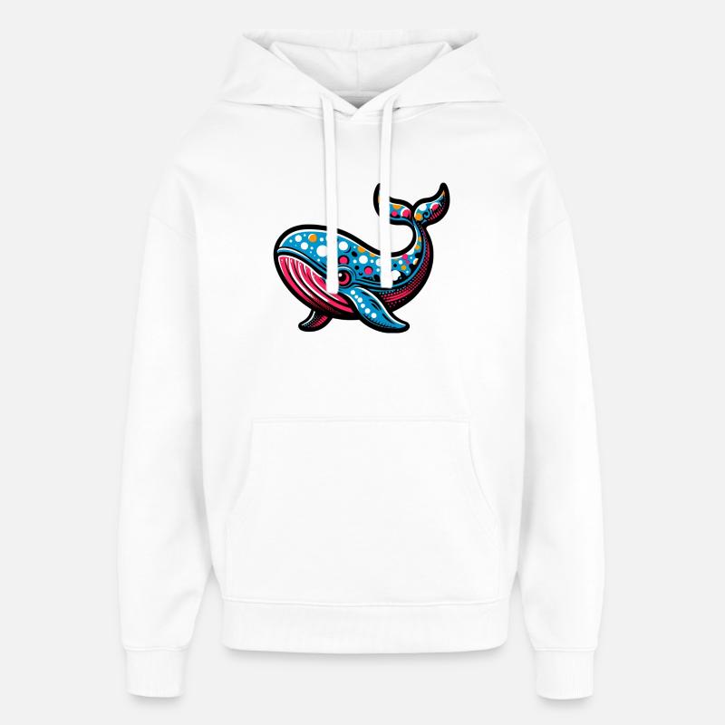 Baleine - Sweat à capuche unisexe Stanley/Stella Oversized - blanc