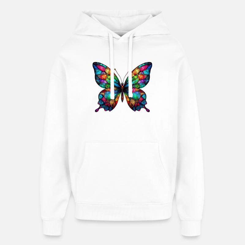 Papillon - Sweat à capuche unisexe Stanley/Stella Oversized - blanc