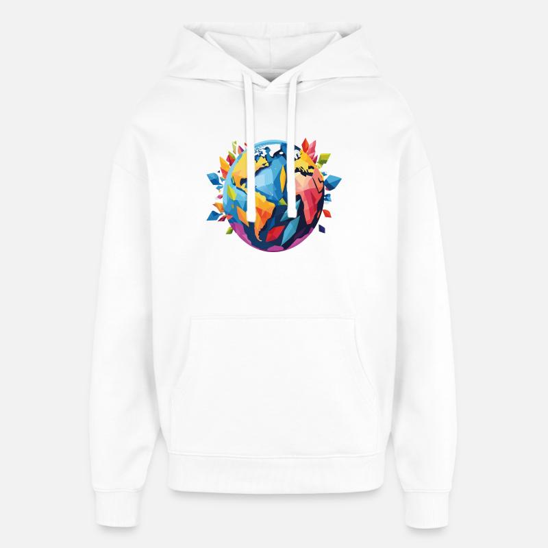 Terre - Sweat à capuche unisexe Stanley/Stella Oversized - blanc