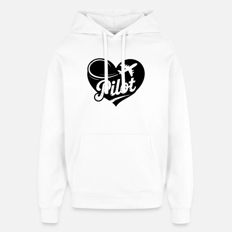 Conception de cœur pilote - Sweat à capuche unisexe Stanley/Stella Oversized - blanc