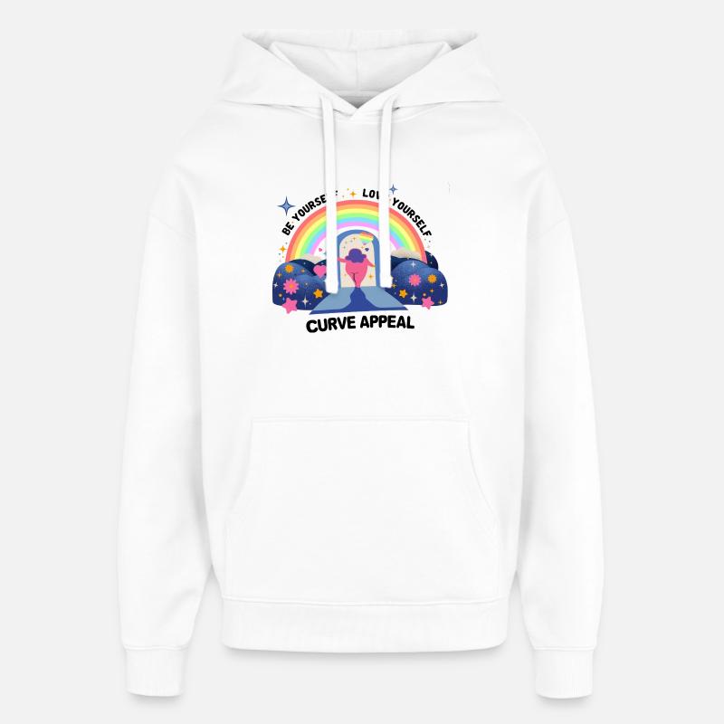 Rainbow Graphics Fierté et acceptation – Amour - Sweat à capuche unisexe Stanley/Stella Oversized - blanc