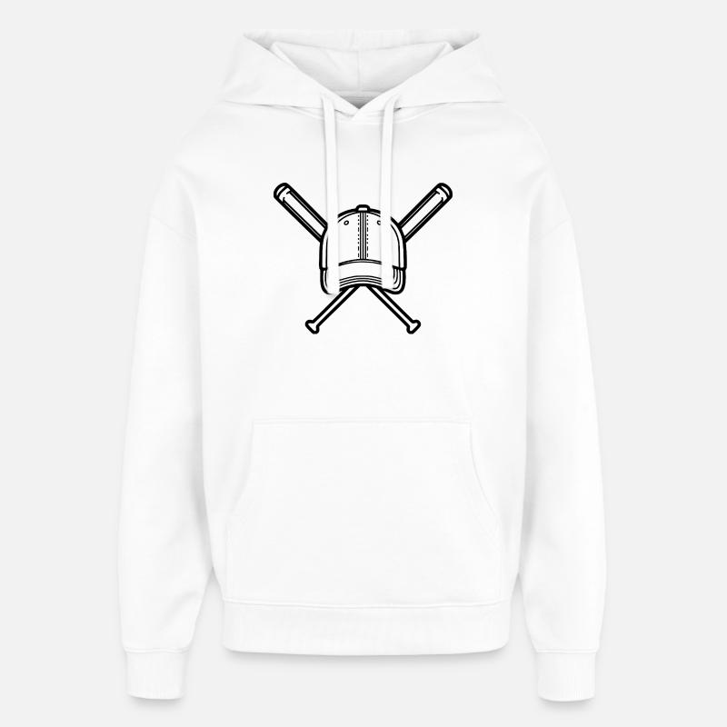 Joueur de baseball Baseball Artwork - Sweat à capuche unisexe Stanley/Stella Oversized - blanc