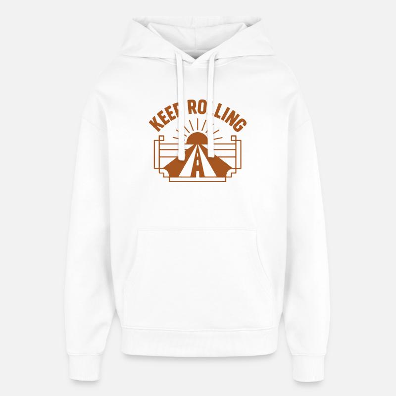 Continuez à rouler - Sweat à capuche unisexe Stanley/Stella Oversized - blanc