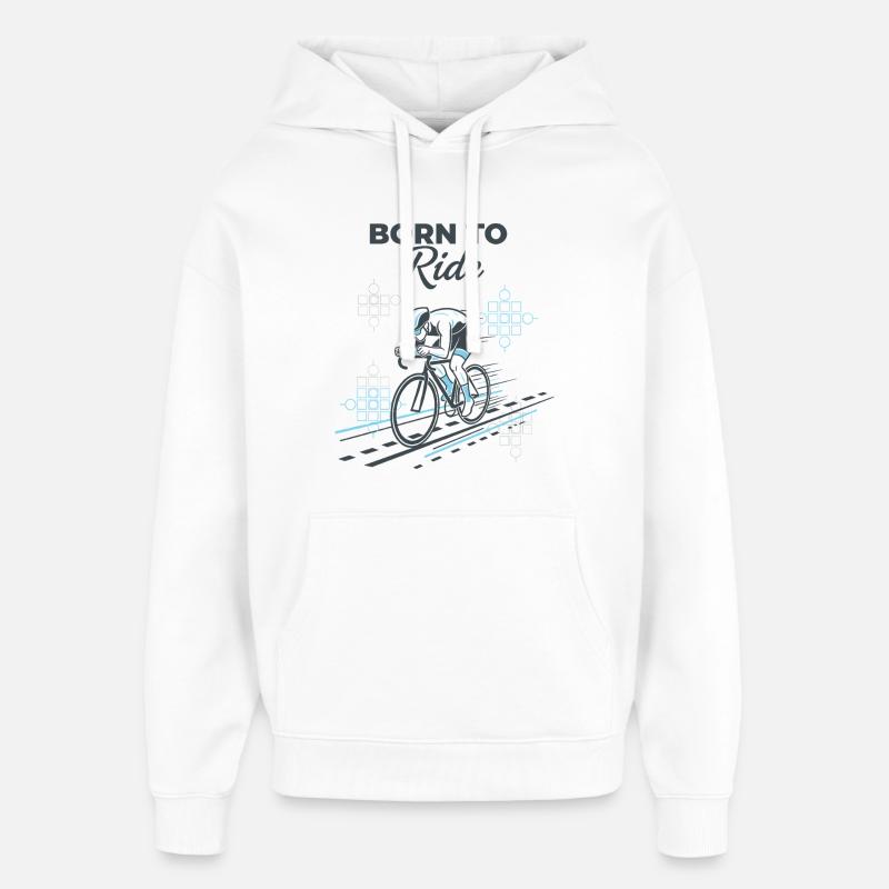 Né pour rouler - Sweat à capuche unisexe Stanley/Stella Oversized - blanc