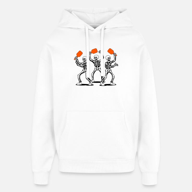 Graphique de Halloween Pickleball - Sweat à capuche unisexe Stanley/Stella Oversized - blanc