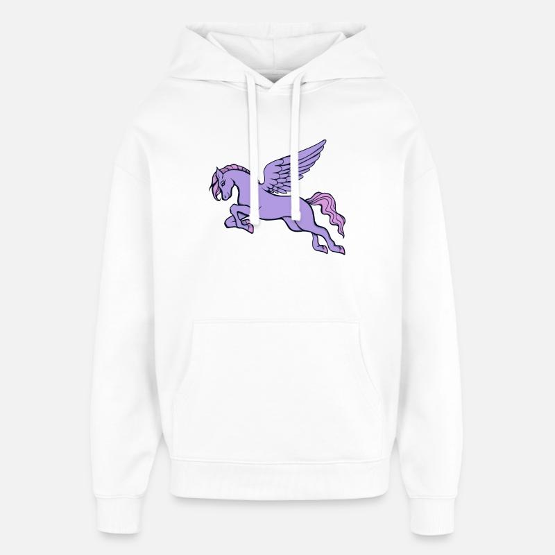 Licorne Ailée Lavande - Sweat à capuche unisexe Stanley/Stella Oversized - blanc