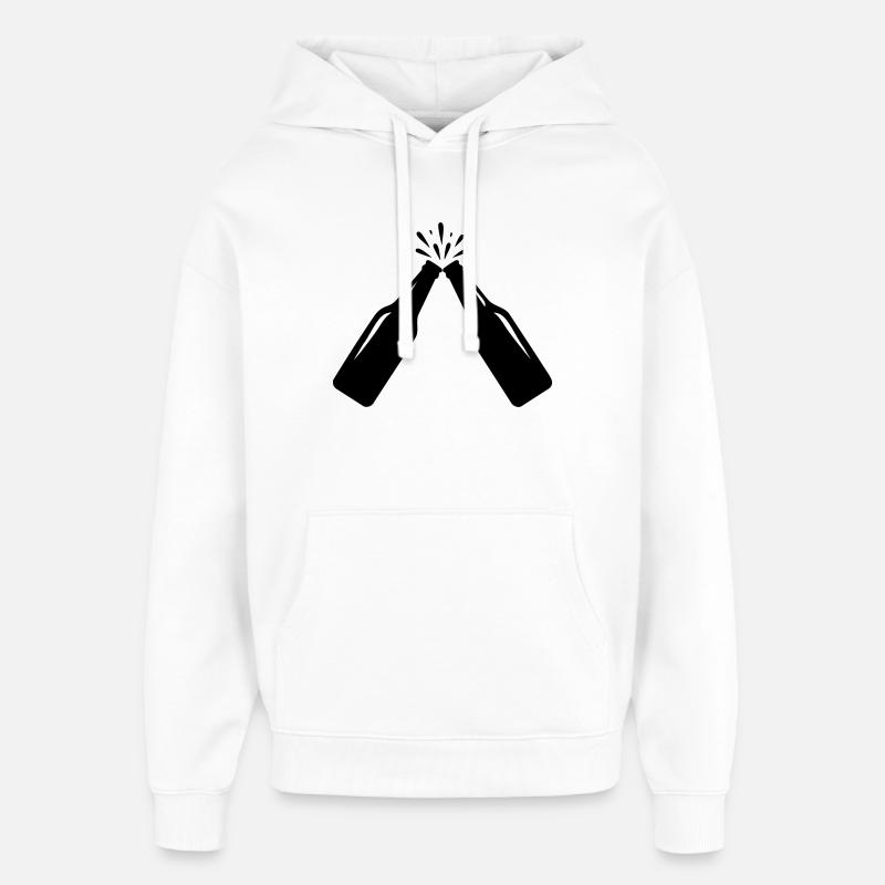 Santé – Bouteilles de bière grillées - Sweat à capuche unisexe Stanley/Stella Oversized - blanc