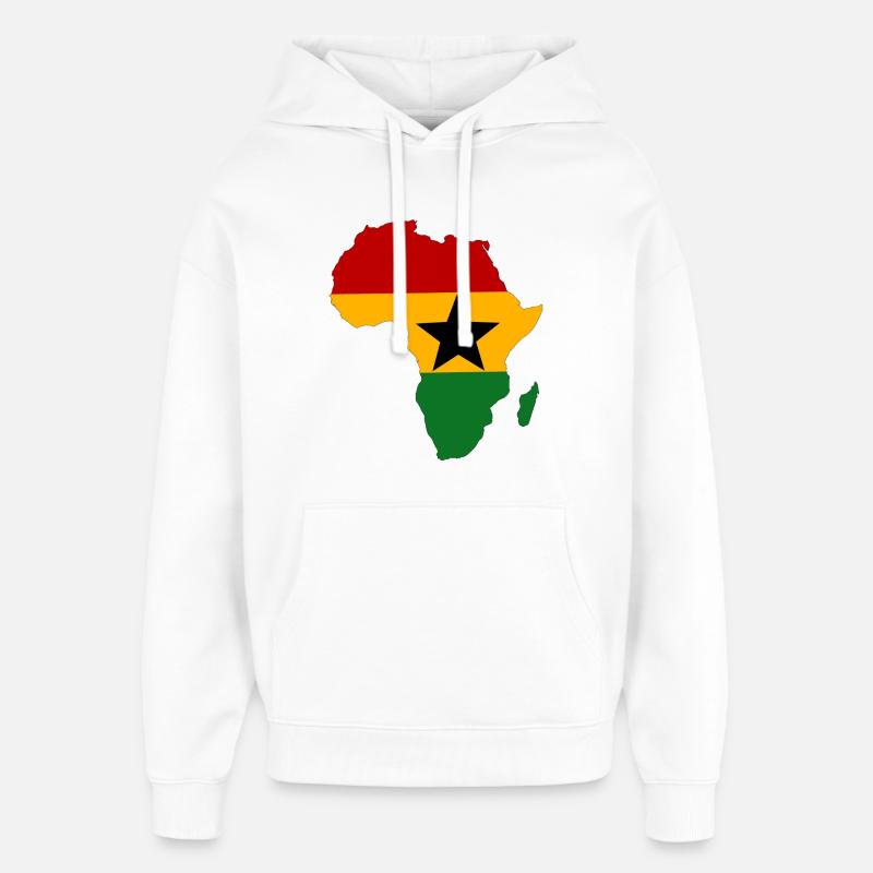 Drapeau du Ghana Afrique - Sweat à capuche unisexe Stanley/Stella Oversized - blanc