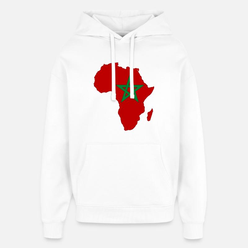 Pavillon du Maroc Afrique - Sweat à capuche unisexe Stanley/Stella Oversized - blanc