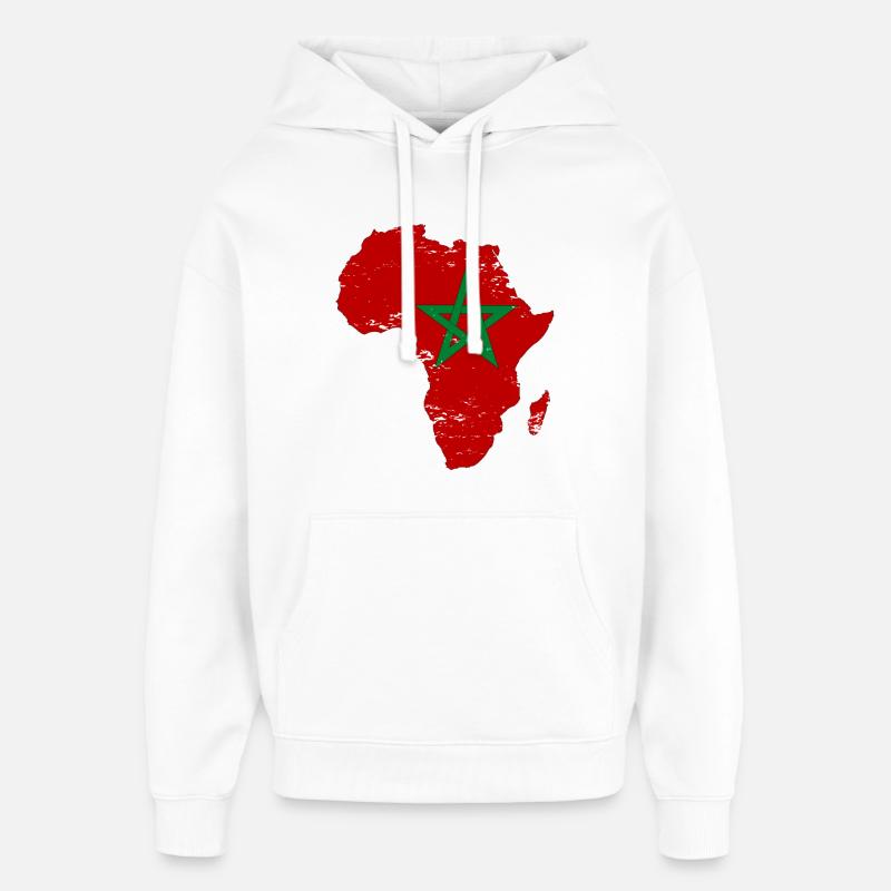 Pavillon du Maroc Afrique - Sweat à capuche unisexe Stanley/Stella Oversized - blanc