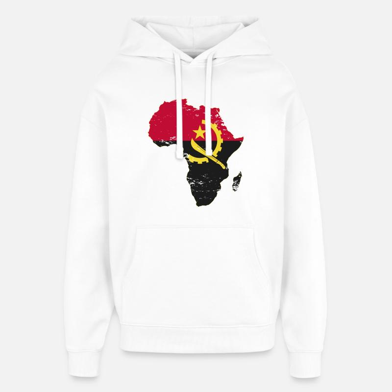Drapeau de l’Angola Afrique - Sweat à capuche unisexe Stanley/Stella Oversized - blanc