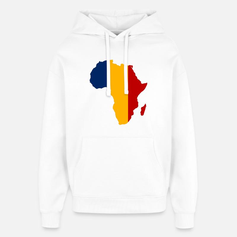 Tschad_Flagge_Afrika - Sweat à capuche unisexe Stanley/Stella Oversized - blanc