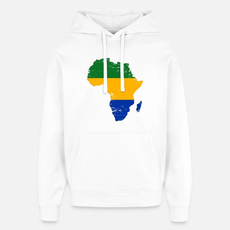 Gabon_Flagge_Afrika_used - Sweat à capuche unisexe Stanley/Stella Oversized - blanc