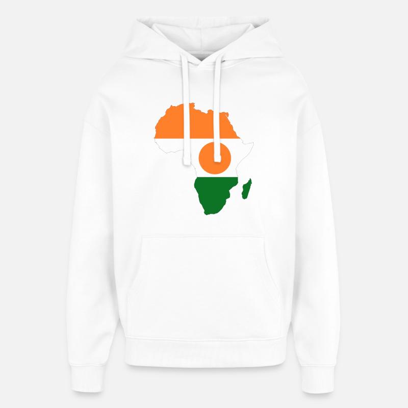 Niger_Flagge_Afrika - Sweat à capuche unisexe Stanley/Stella Oversized - blanc