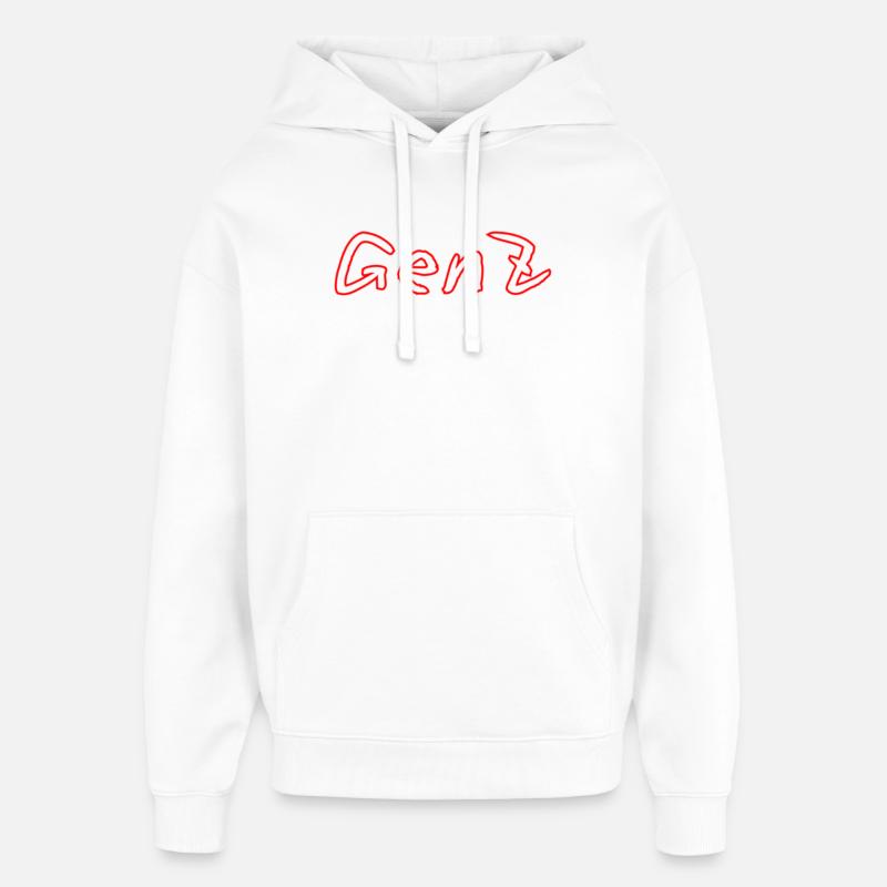 GenZ Graffiti Red - Sweat à capuche unisexe Stanley/Stella Oversized - blanc