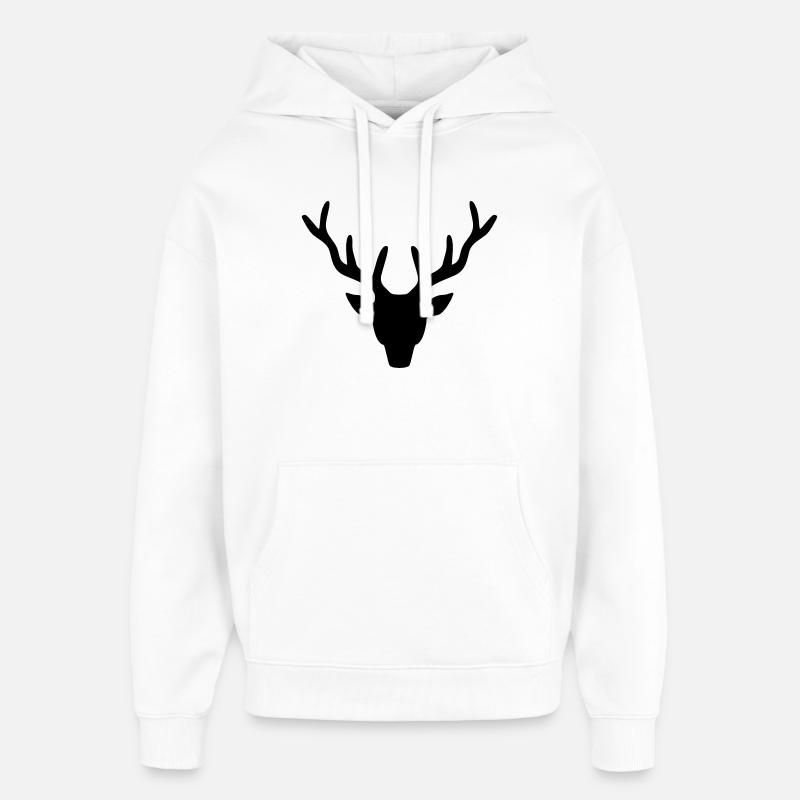 Hirschgeweih - Oversized Unisex Hoodie von Stanley/Stella - Weiß