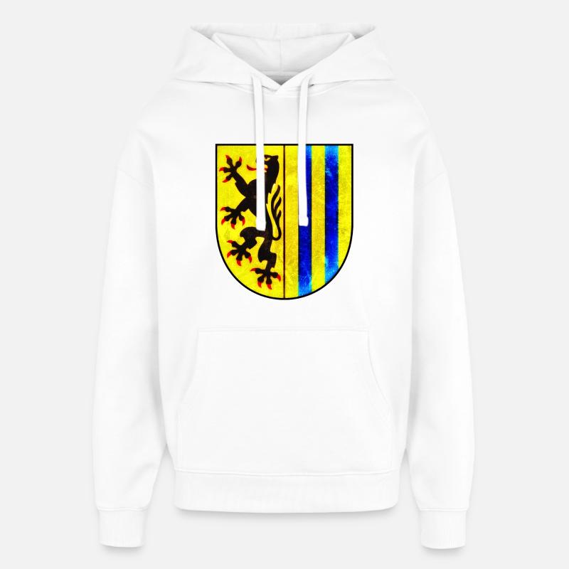 Leipzig - Armoiries de Leipzig - Sweat à capuche unisexe Stanley/Stella Oversized - blanc