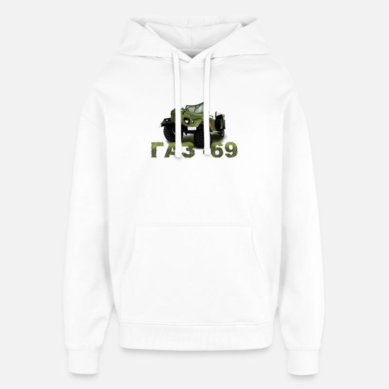 GAZ 69 - Sweat à capuche unisexe Stanley/Stella Oversized - blanc