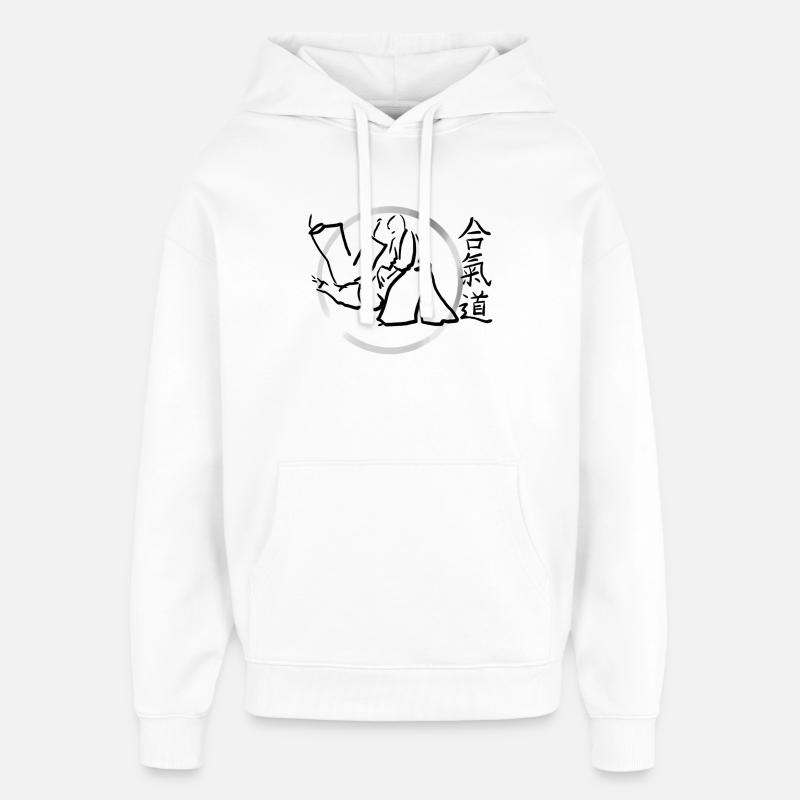 aikido - Sweat à capuche unisexe Stanley/Stella Oversized - blanc