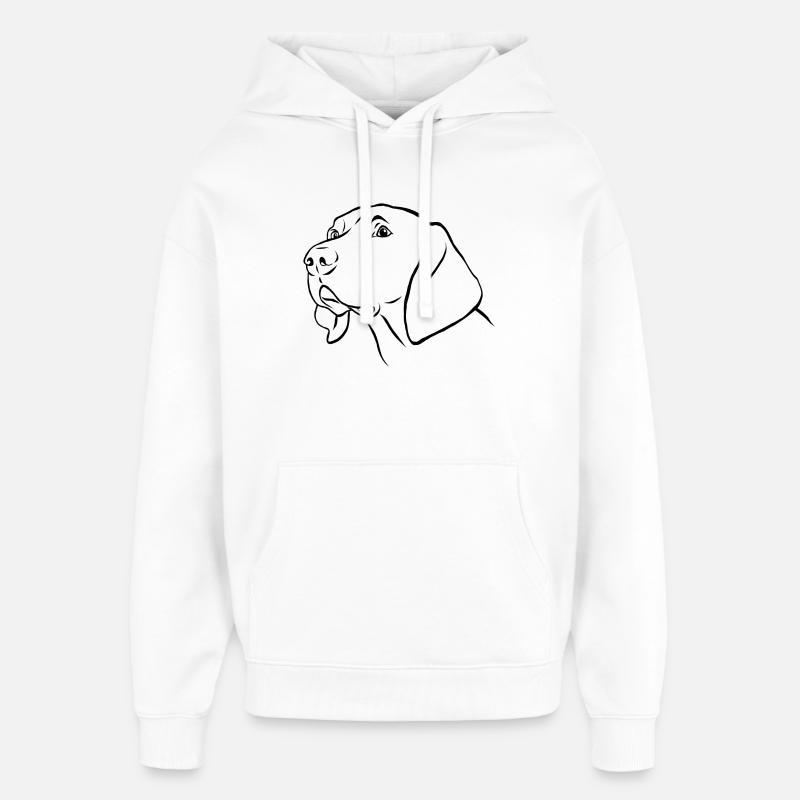 Portrait de Weimaraner - Sweat à capuche unisexe Stanley/Stella Oversized - blanc