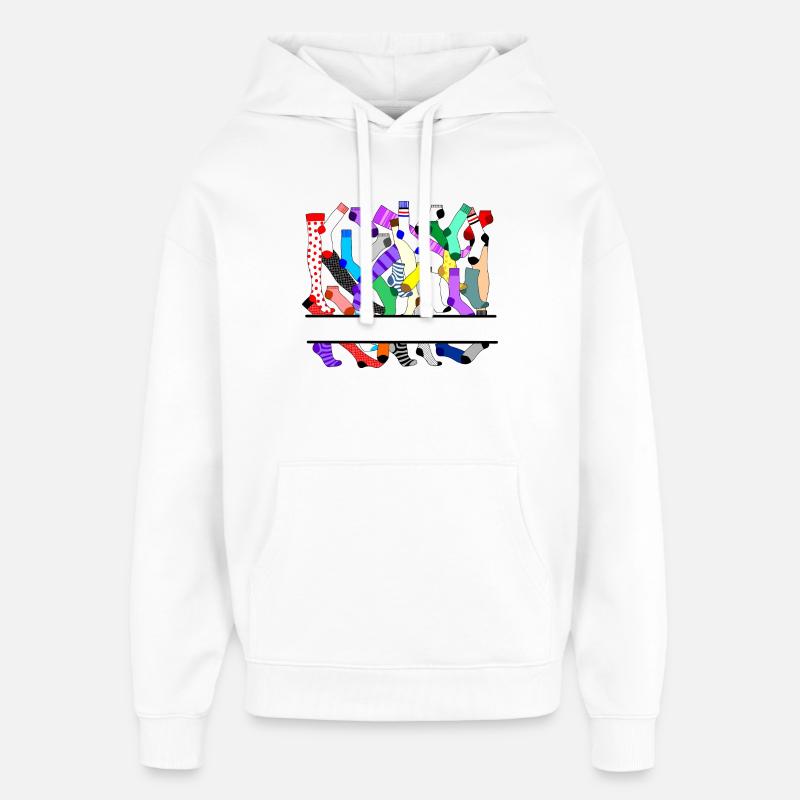 Logo des bas, collants et chaussettes - Sweat à capuche unisexe Stanley/Stella Oversized - blanc