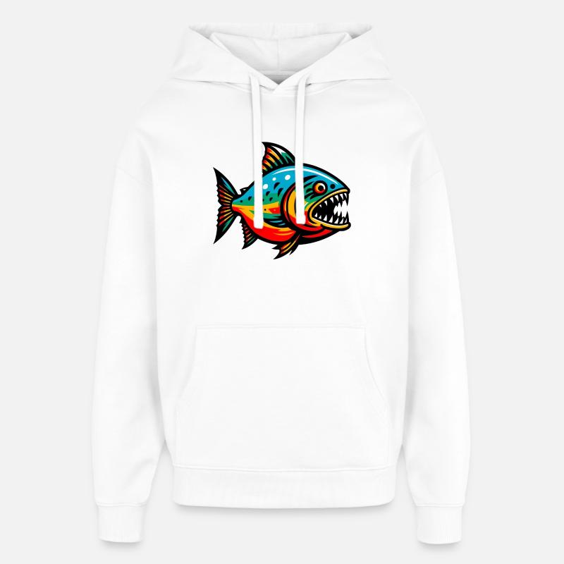 Piranha - Sweat à capuche unisexe Stanley/Stella Oversized - blanc