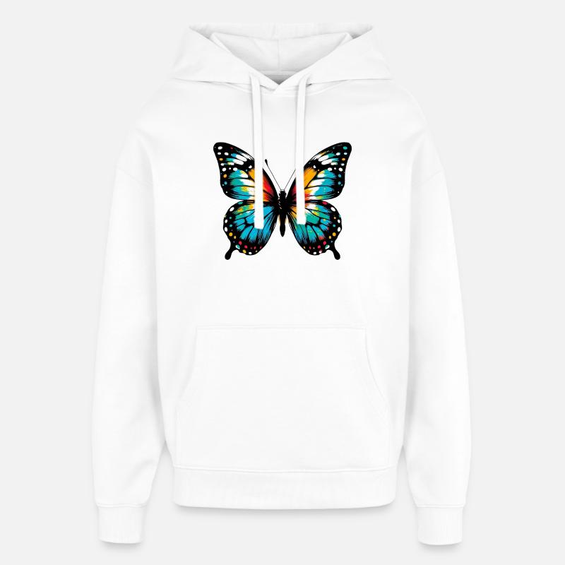 Papillon - Sweat à capuche unisexe Stanley/Stella Oversized - blanc